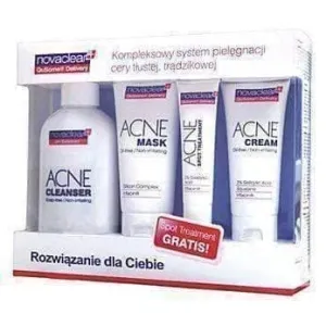 NOVACLEAR Promotional set- Acne Cleanser, Acne Mask, Acne Cream and Acne Spot Treatment