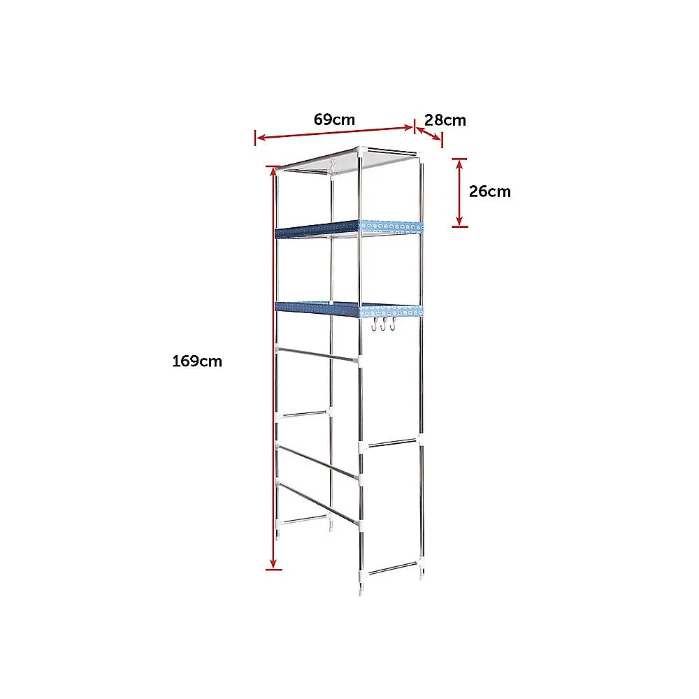 3-Tier Stainless Steel Laundry Storage Rack with Anti-Slip Pads