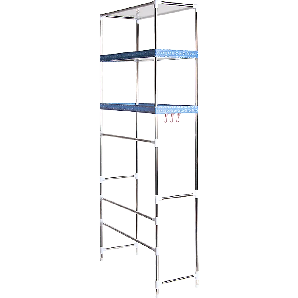 3-Tier Stainless Steel Laundry Storage Rack with Anti-Slip Pads