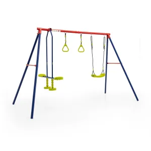 300 KG Heavy-Duty Kids Metal Swing Set Frame Outdoor Playground