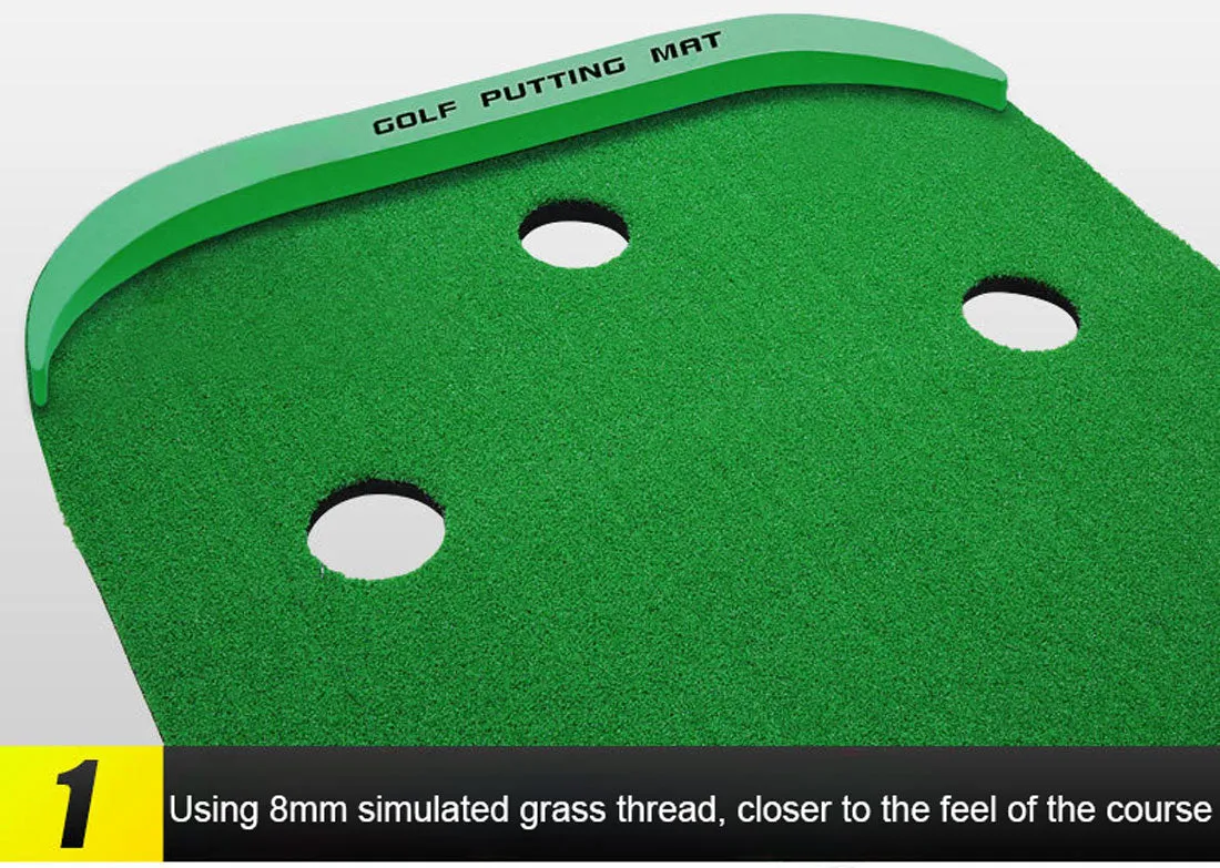 3M Golf Putting Mat Practice Training Indoor Outdoor Portable Slope Balls