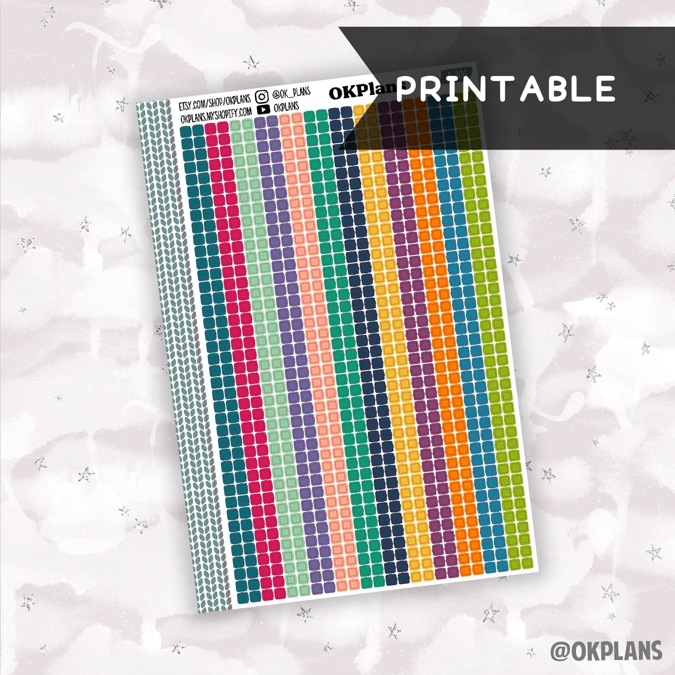 3mm Squares // EC Multi // Printable // C-306 // Multicolor Functional