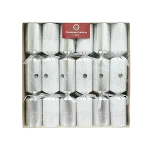 6pk Silver and White Bon Bons (35cm)