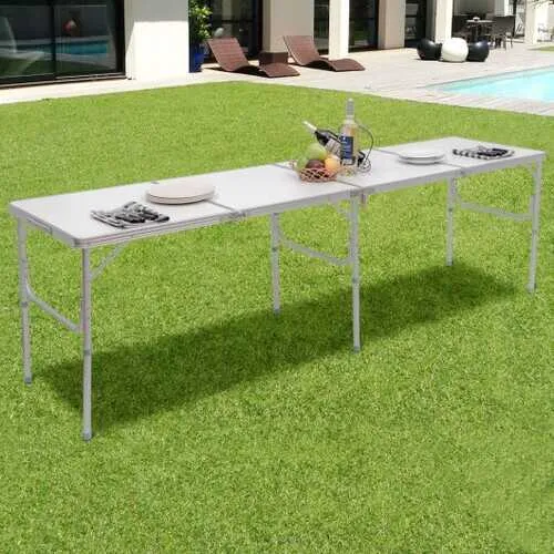 8' Aluminum Folding Picnic Camping Table