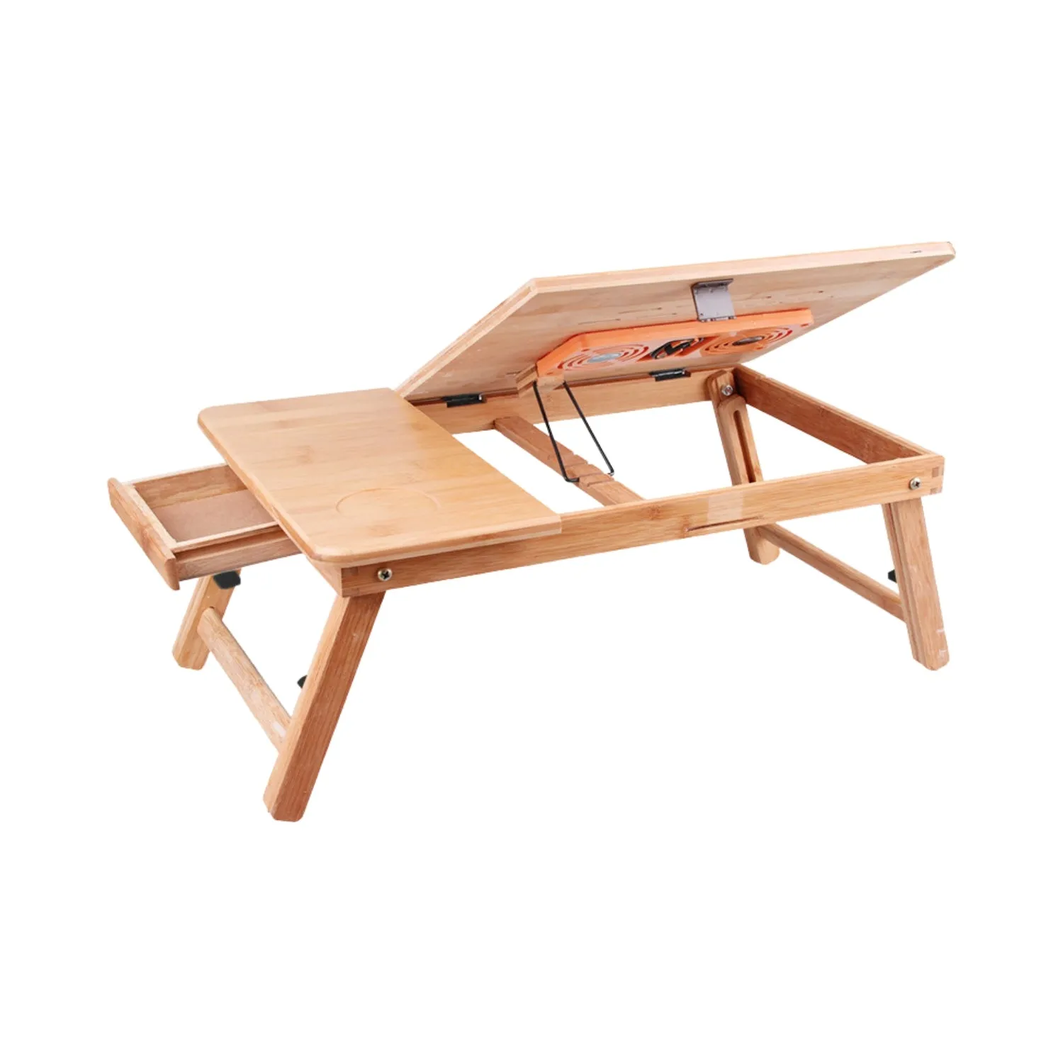 Adjustable Bamboo Laptop Desk, Portable, Sturdy, Folding,  EKKIO