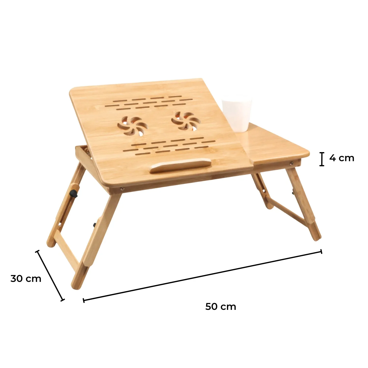 Adjustable Bamboo Laptop Desk, Portable, Sturdy, Folding,  EKKIO