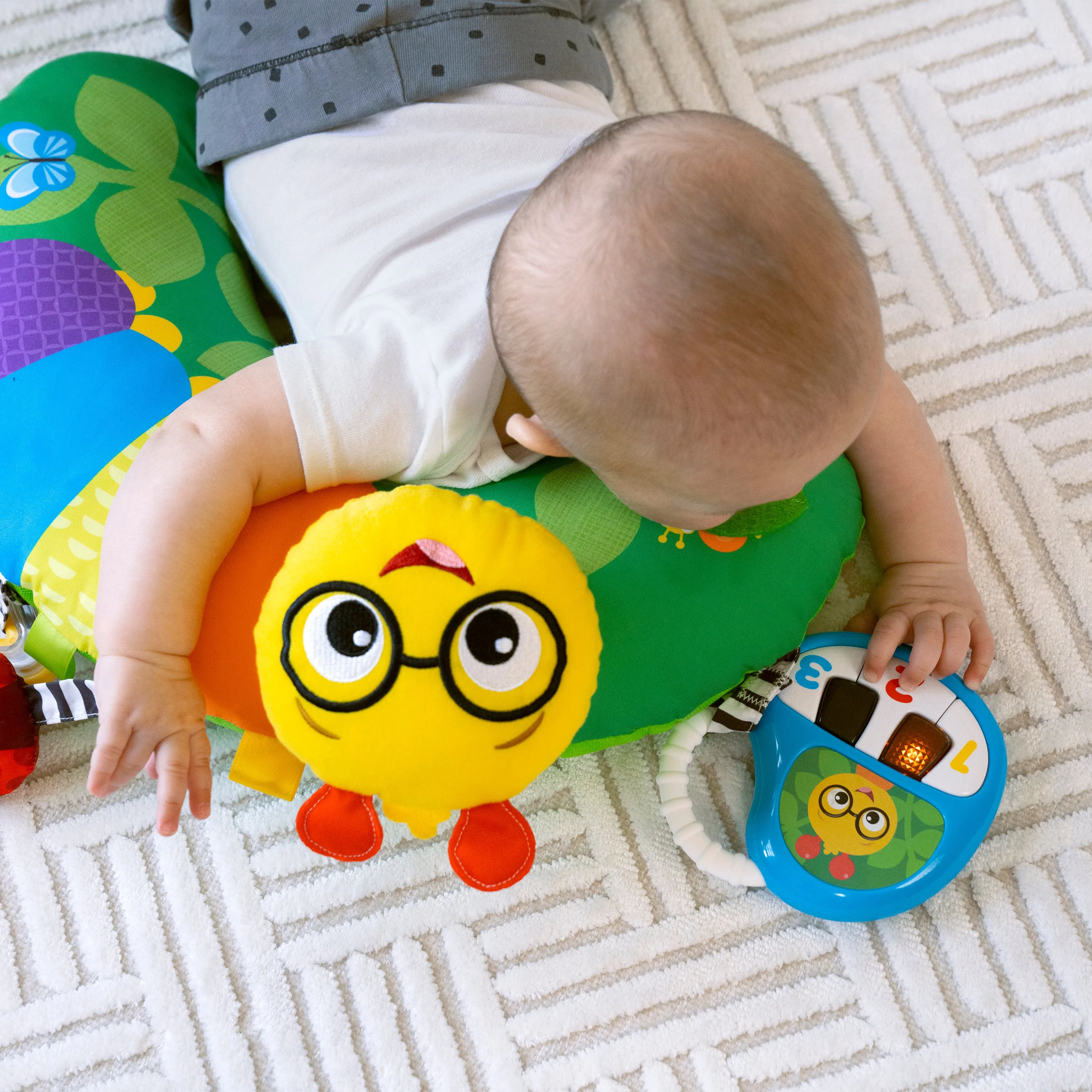 Baby Einstein Cal-a-Pillow Tummy Time Activity Pillow, Multisensory, Ages 0  Months