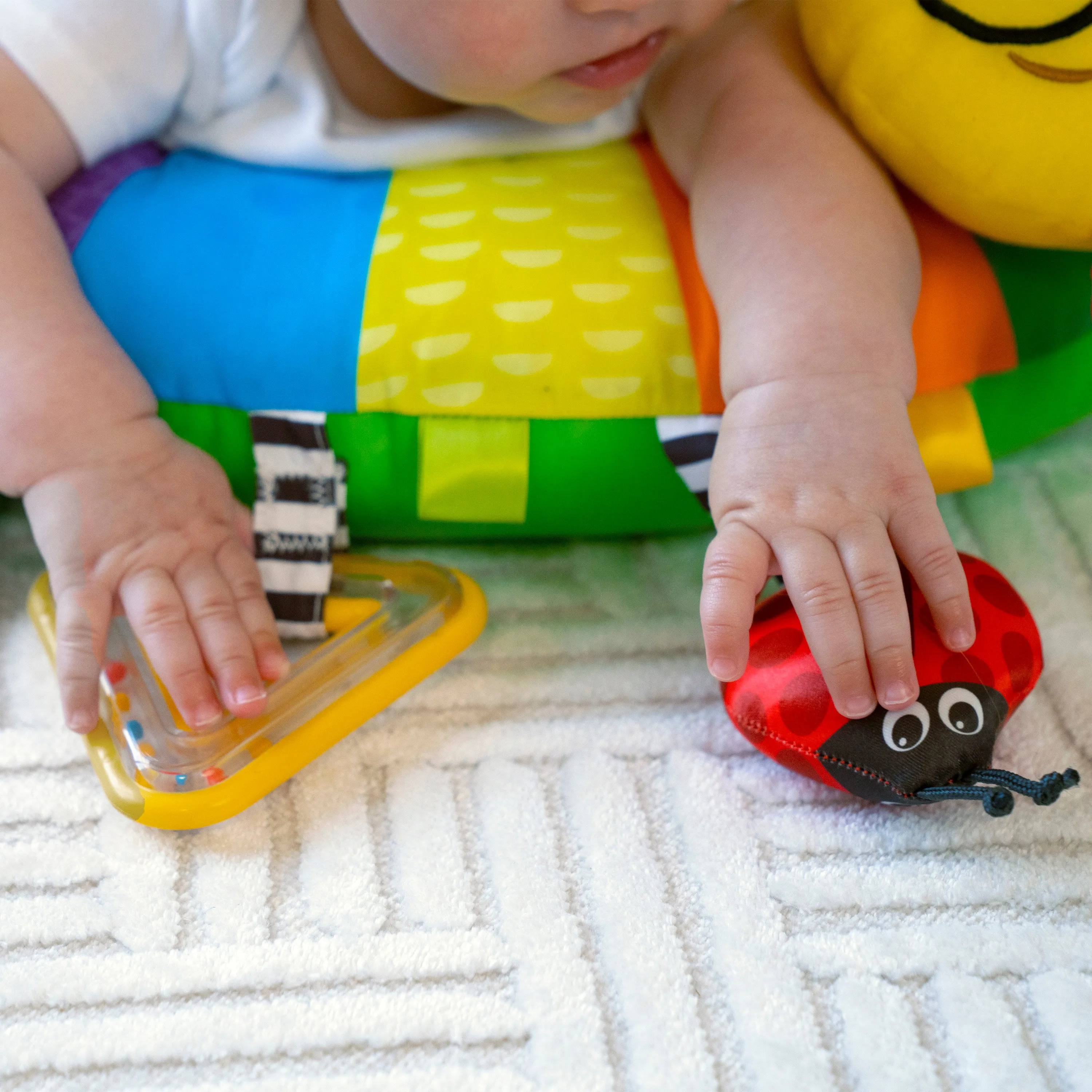 Baby Einstein Cal-a-Pillow Tummy Time Activity Pillow, Multisensory, Ages 0  Months