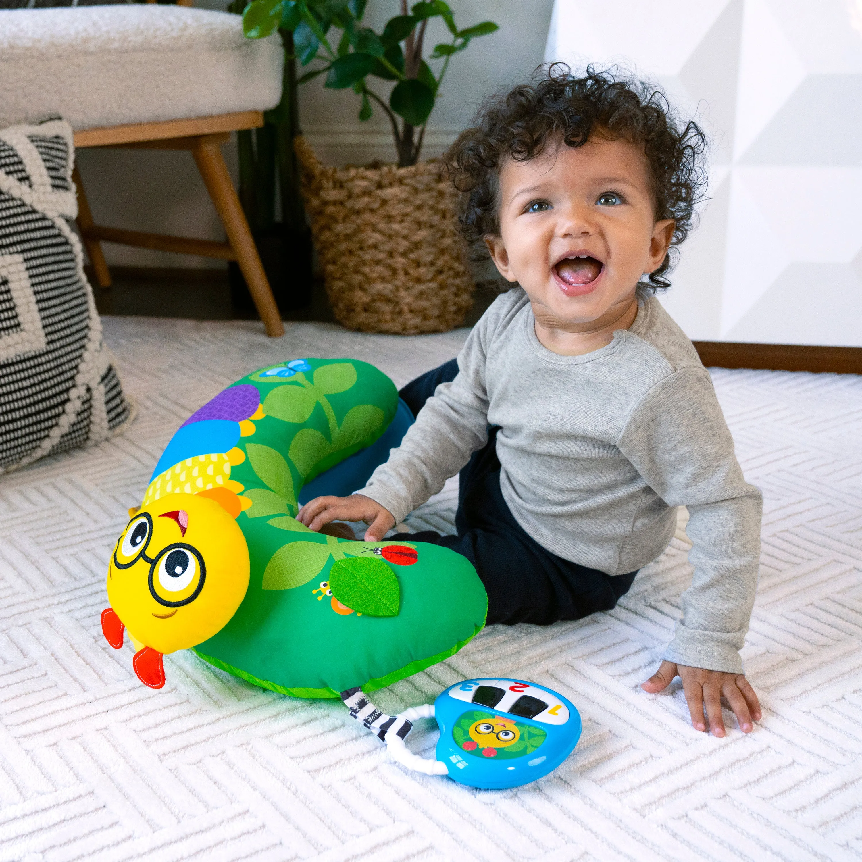 Baby Einstein Cal-a-Pillow Tummy Time Activity Pillow, Multisensory, Ages 0  Months