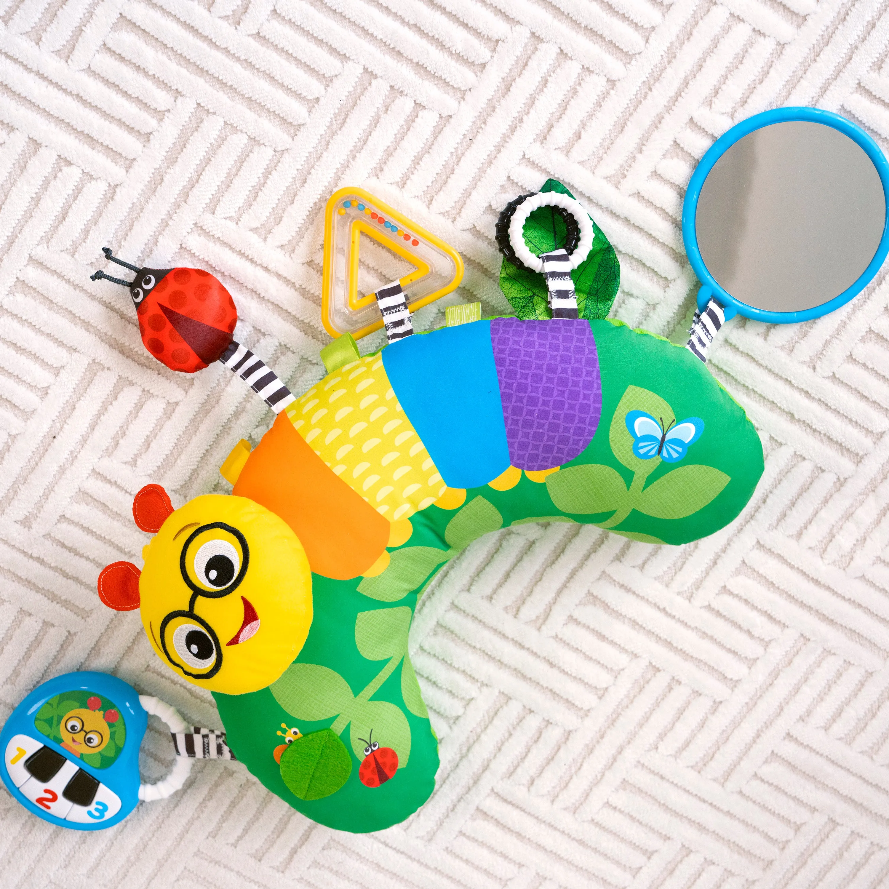 Baby Einstein Cal-a-Pillow Tummy Time Activity Pillow, Multisensory, Ages 0  Months