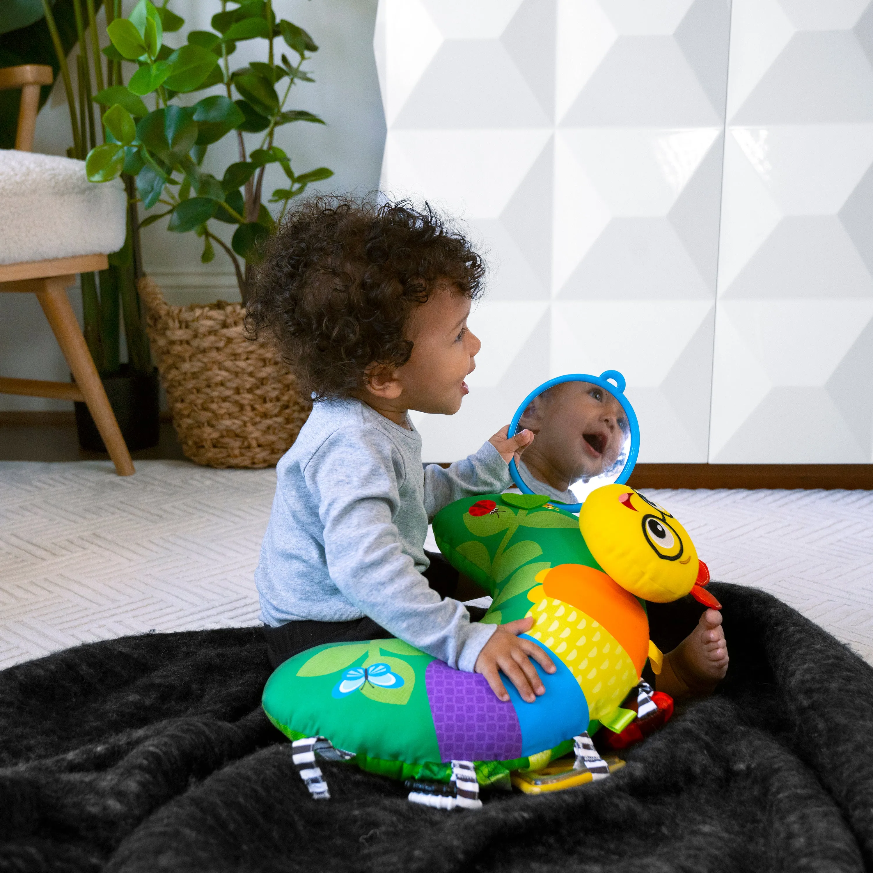 Baby Einstein Cal-a-Pillow Tummy Time Activity Pillow, Multisensory, Ages 0  Months