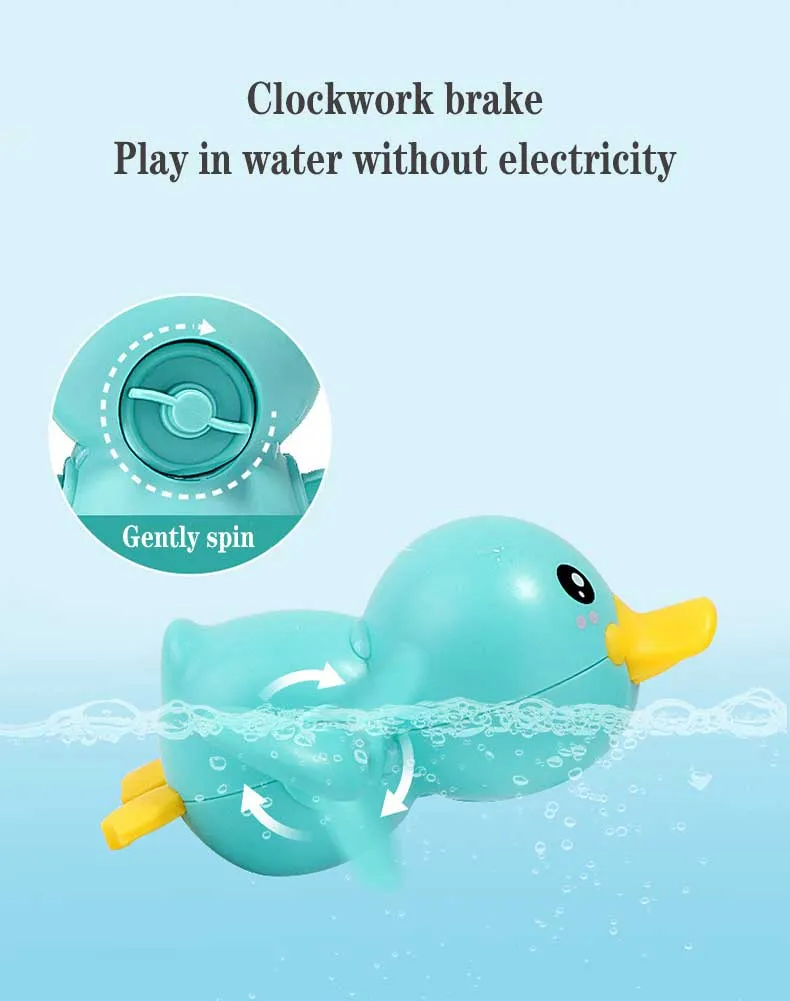 Bathroom Bath Shower Baby Clockwork Swimming Children Play Water Cute Little Yellow Duck Bathing Bathtub Toys For Kid