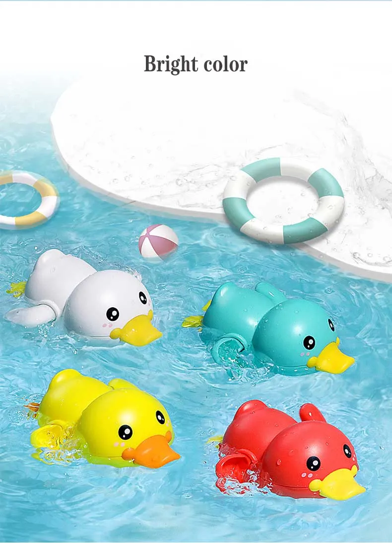 Bathroom Bath Shower Baby Clockwork Swimming Children Play Water Cute Little Yellow Duck Bathing Bathtub Toys For Kid