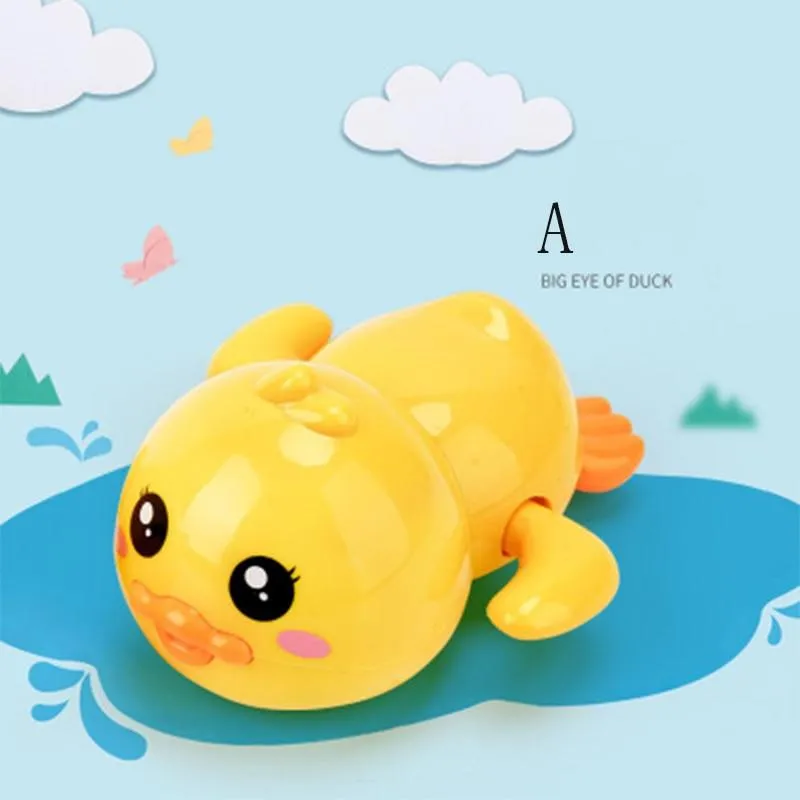 Bathroom Bath Shower Baby Clockwork Swimming Children Play Water Cute Little Yellow Duck Bathing Bathtub Toys For Kid