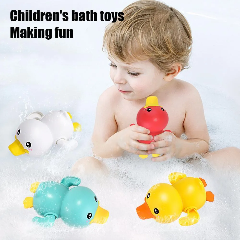 Bathroom Bath Shower Baby Clockwork Swimming Children Play Water Cute Little Yellow Duck Bathing Bathtub Toys For Kid