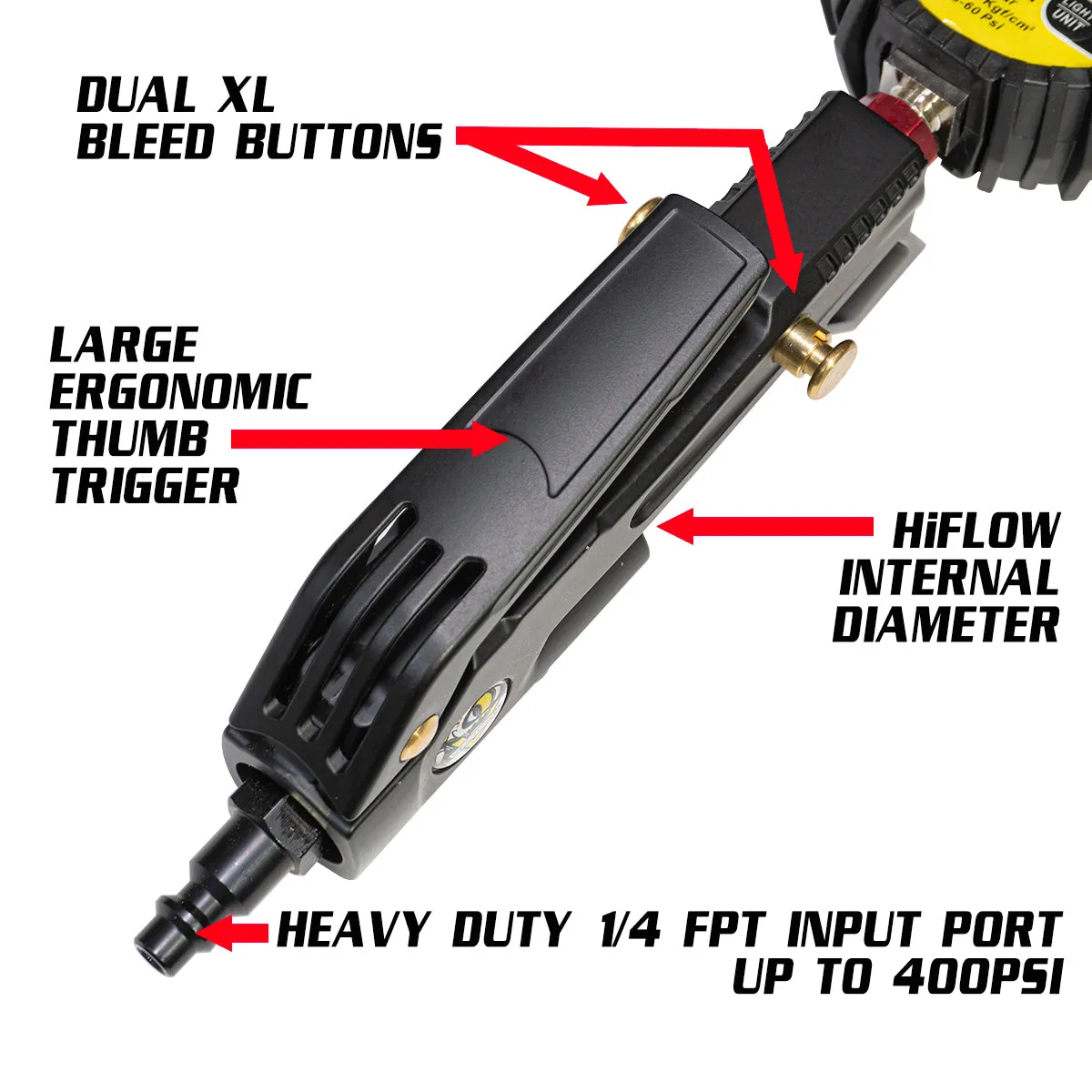 Big Kahuna Digital - Ventoso Tire Inflator with Gauge, 6 ft. Hose, and Quick-Switch Chucks