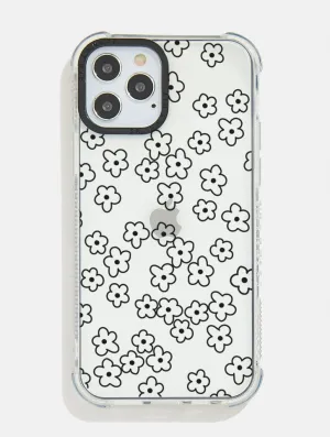 Black Flower Shock Case