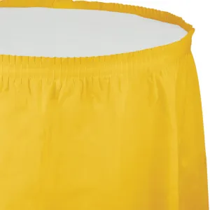 Bulk School Bus Yellow Plastic Tableskirt 29 inch x 14 ft (6 per Case)