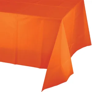 Bulk Sunkissed Orange Plastic Table Covers 54 inch x 108 inch (12 per Case)