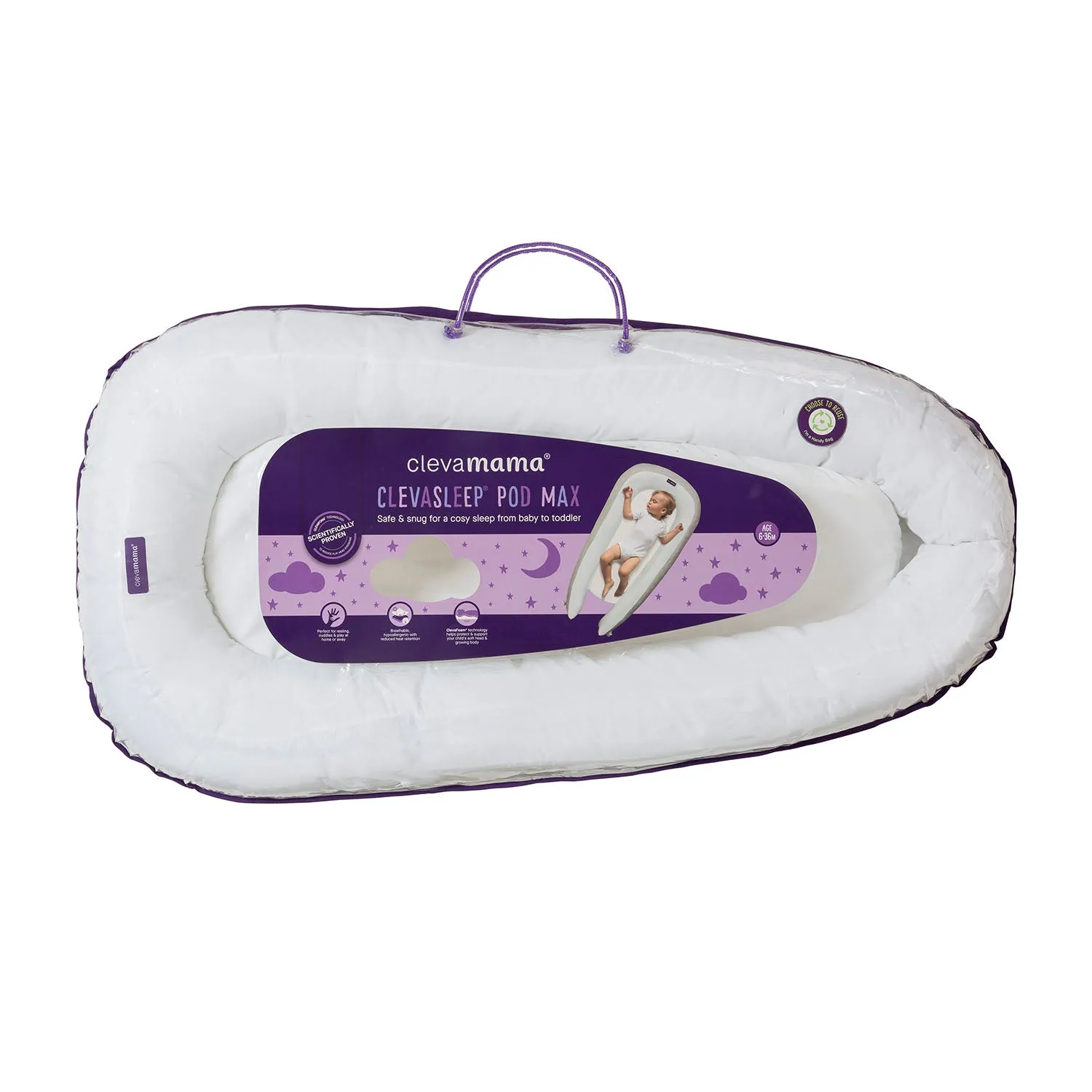 Clevamama Max Pod White 6-36m