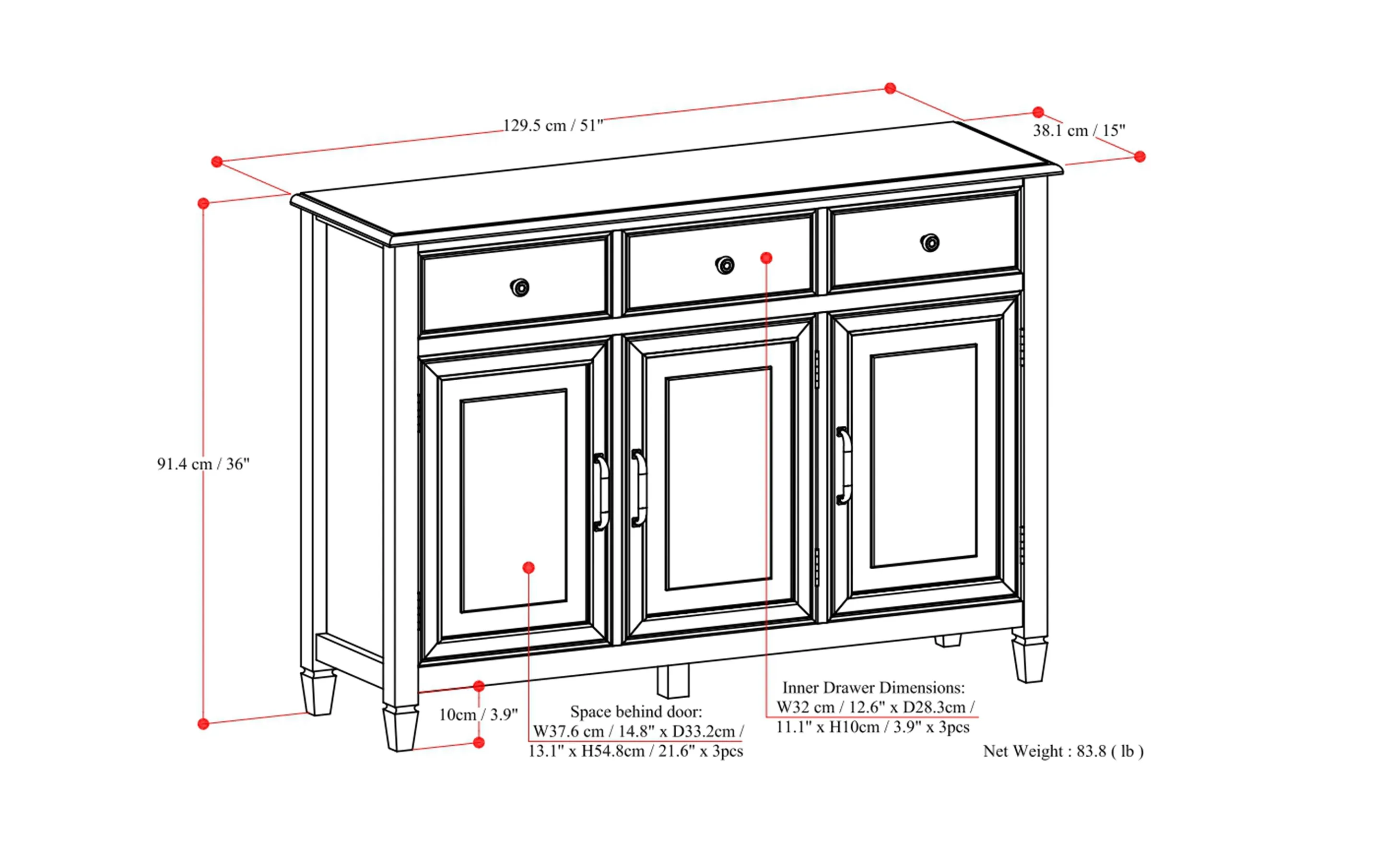 Connaught Wide Entryway Storage Cabinet