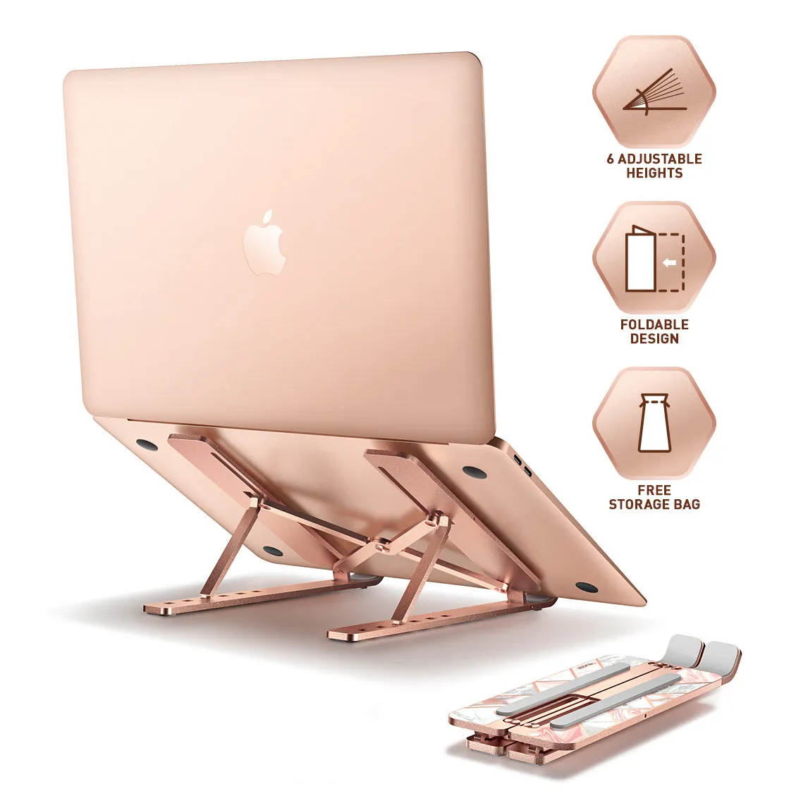 Cosmo Laptop Stand(open box) - Marble Pink