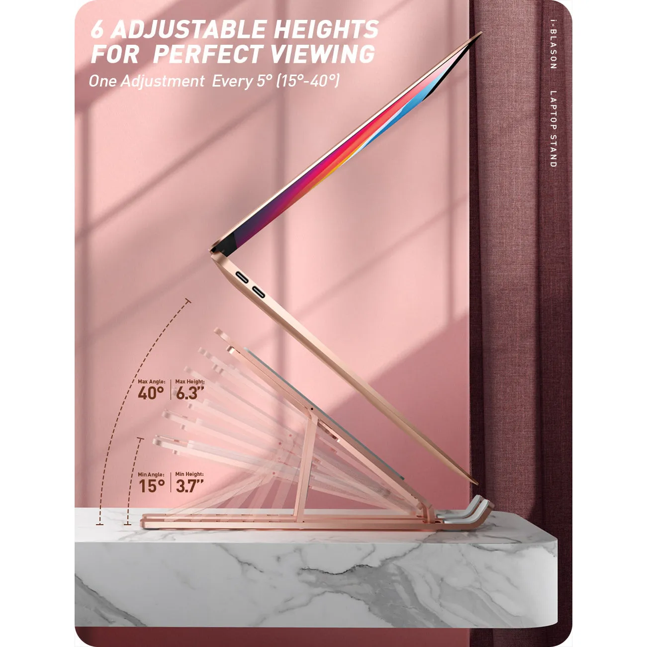 Cosmo Laptop Stand(open box) - Marble Pink