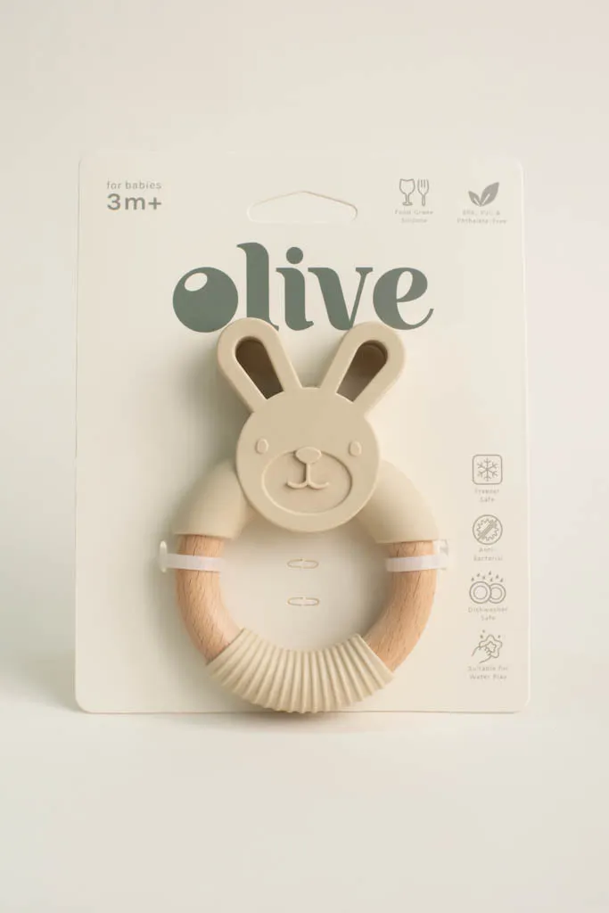 Cream Bunny Teething Ring