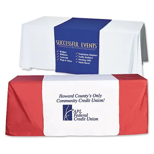 Customize Table Runner with your logo or Design From 24"x72" to  24"x90"  Great for trade show booths