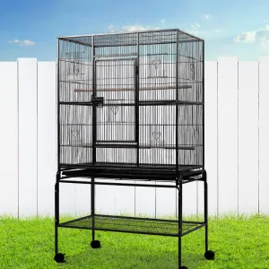 Durable Wrought Iron Bird Cage with Wheels - i.Pet