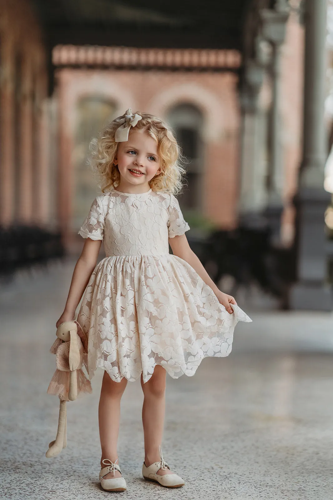 Evangeline Frock in Antique Ivory