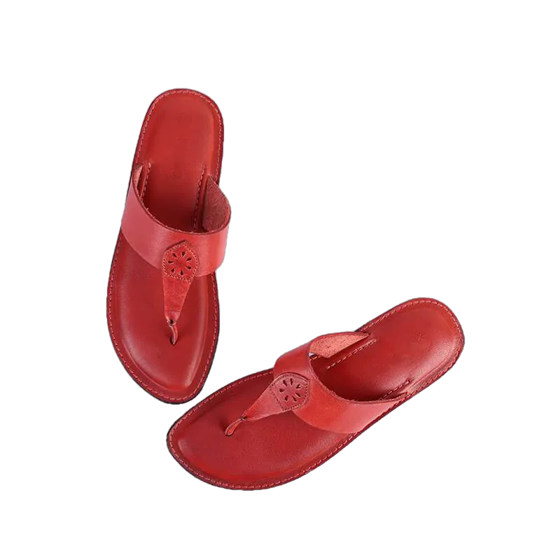 Evelyn Flat Leather Women Slippers