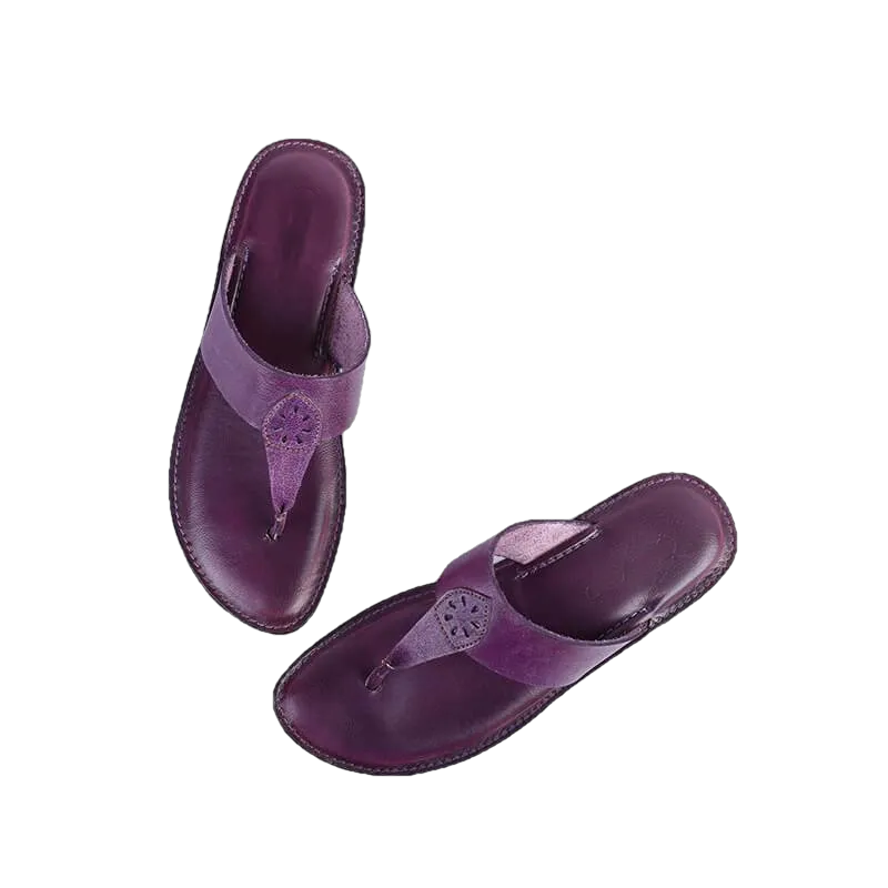 Evelyn Flat Leather Women Slippers