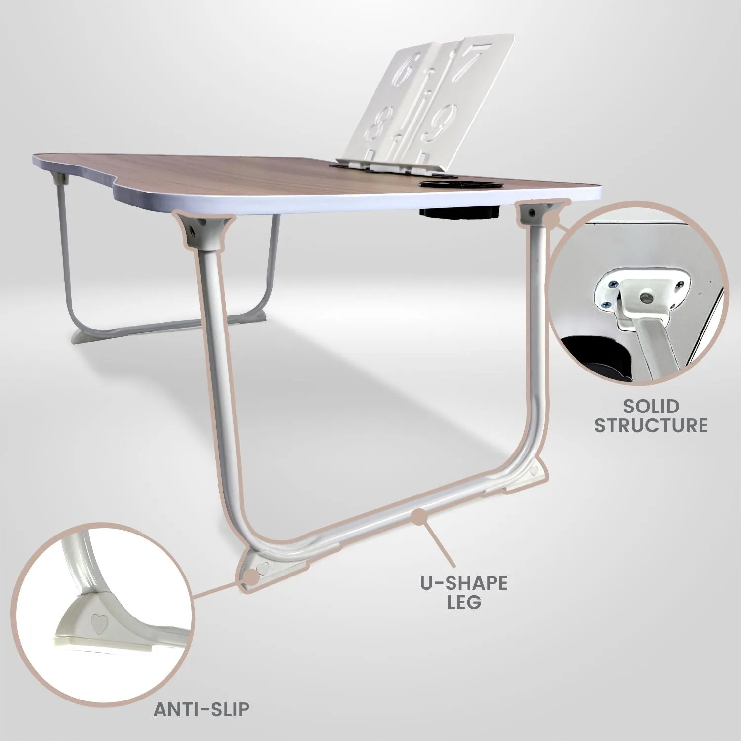 Extra Large Portable Bed Laptop Desk, Cup Holder, Drawer - Ekkio