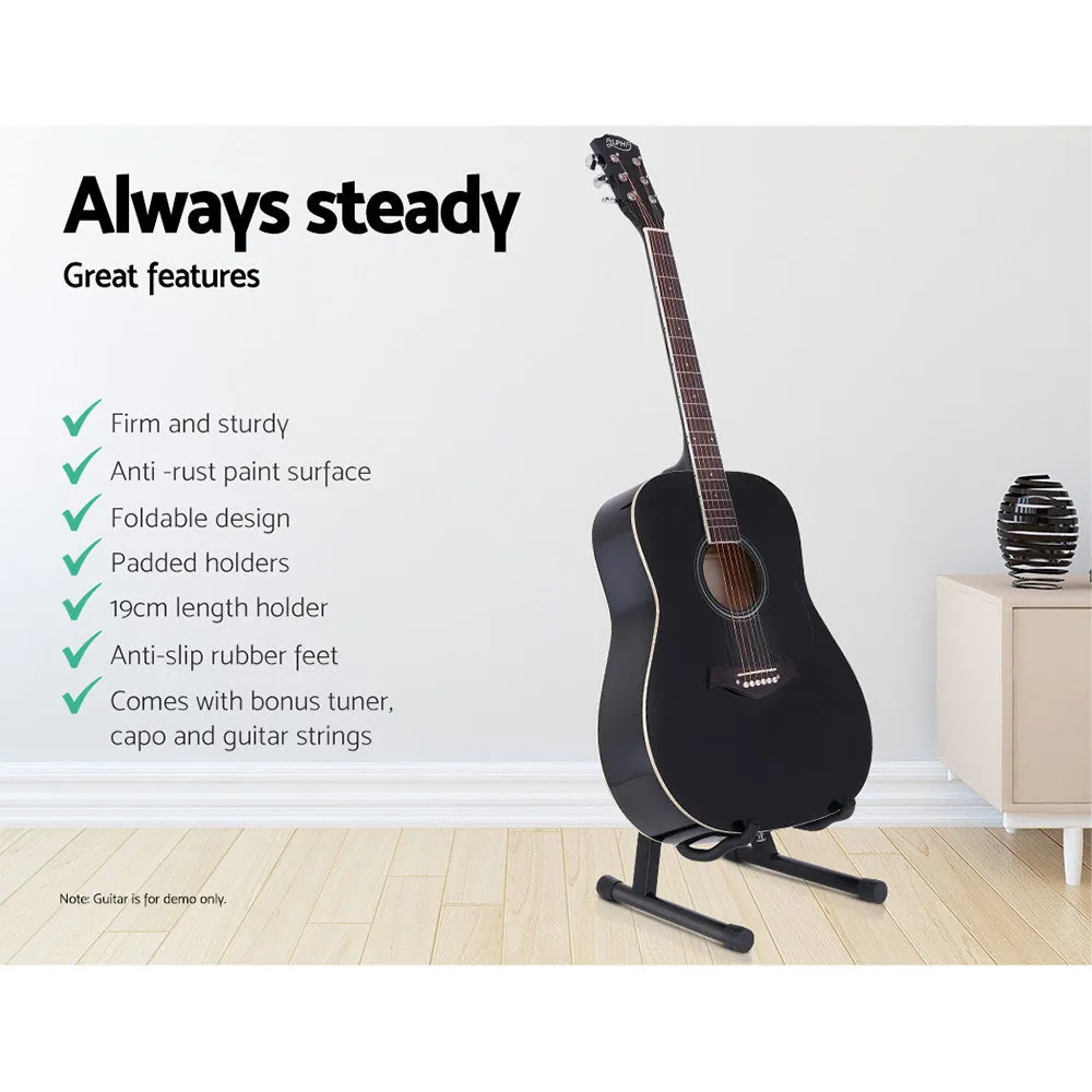 Foldable Guitar Stand with Capo Set & Strings - Alpha