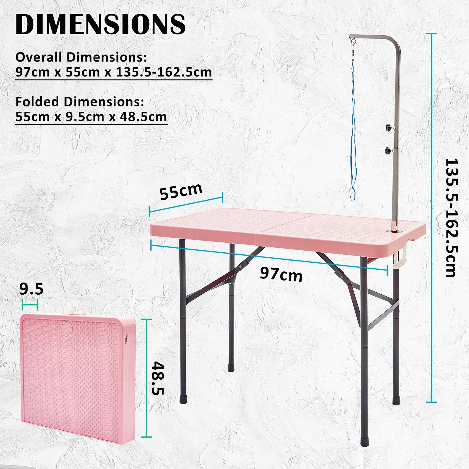 Foldable Pet Grooming Table Anti-Slip Height Adjustable - Paw Mate