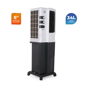 HAVAI Opal XL Tower Air Cooler - 34L, White and Dark Grey