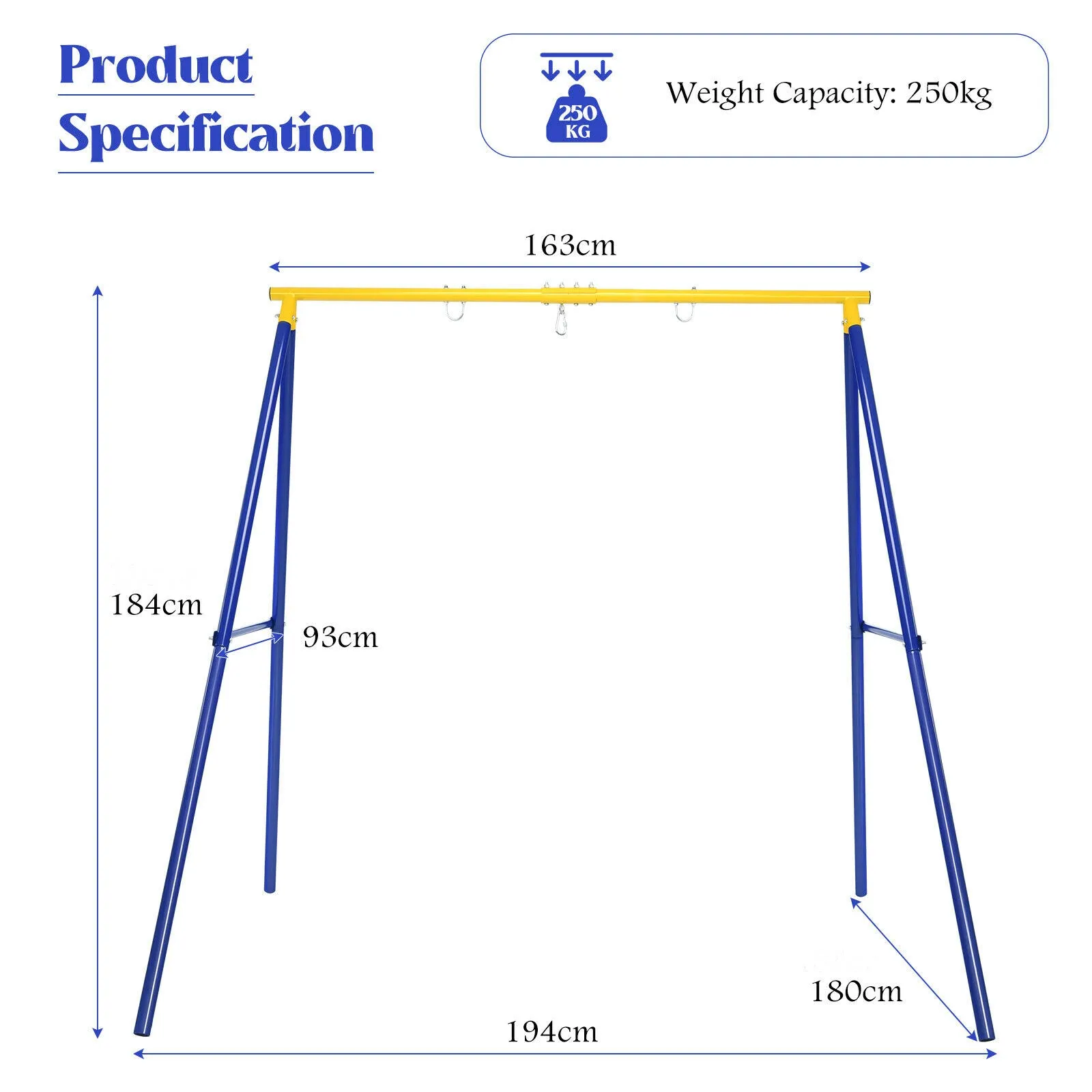 Heavy Duty A-Frame Steel Swing Stand w/ Ground Stakes