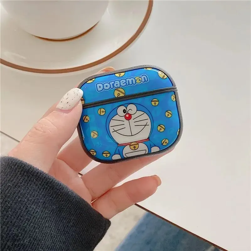 Kawaii Doraemon Cartoon Airpods Pro 2/3 Generation Wireless Bluetooth Earphone Protective Case Anti-Fall Portable Life Supplies