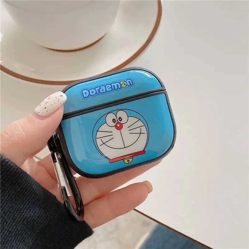 Kawaii Doraemon Cartoon Airpods Pro 2/3 Generation Wireless Bluetooth Earphone Protective Case Anti-Fall Portable Life Supplies