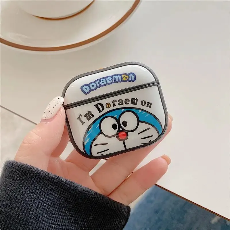 Kawaii Doraemon Cartoon Airpods Pro 2/3 Generation Wireless Bluetooth Earphone Protective Case Anti-Fall Portable Life Supplies