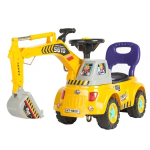 Kids Excavator Construction Ride-On Truck w/ Gardening Set