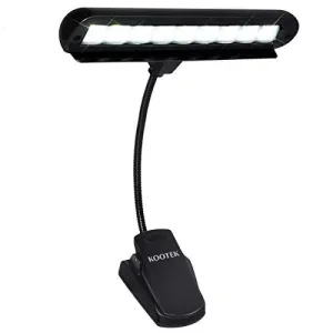 KOOTEK PORTABLE CLIP ON MUSIC LIGHT STAND 9 LED ORCHESTRA LAMP ADJUSTABLE NECK READING LIGHT RECHARGEABLE USB BOOK LIGHTS