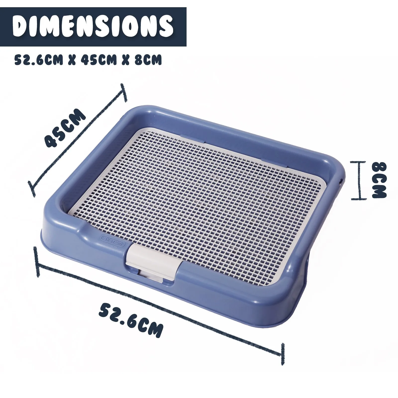 Leak-Proof Dog Potty Tray with Mesh Panel, Blue - PS Korea