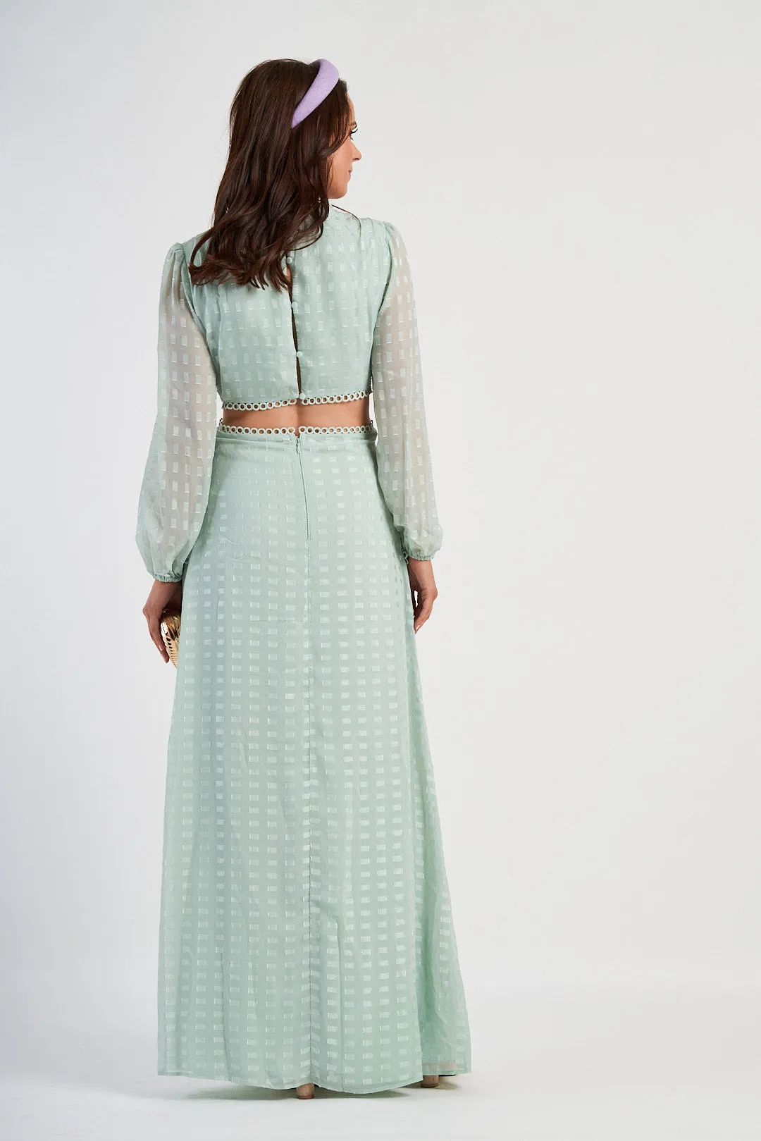 Lipsy Plunge Maxi Dress In Soft Mint