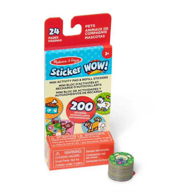 Melissa & Doug® Sticker WOW!® Mini Activity Pad & Refill Stickers - Pets (200  Stickers, Stamper Not Included) (Copy)