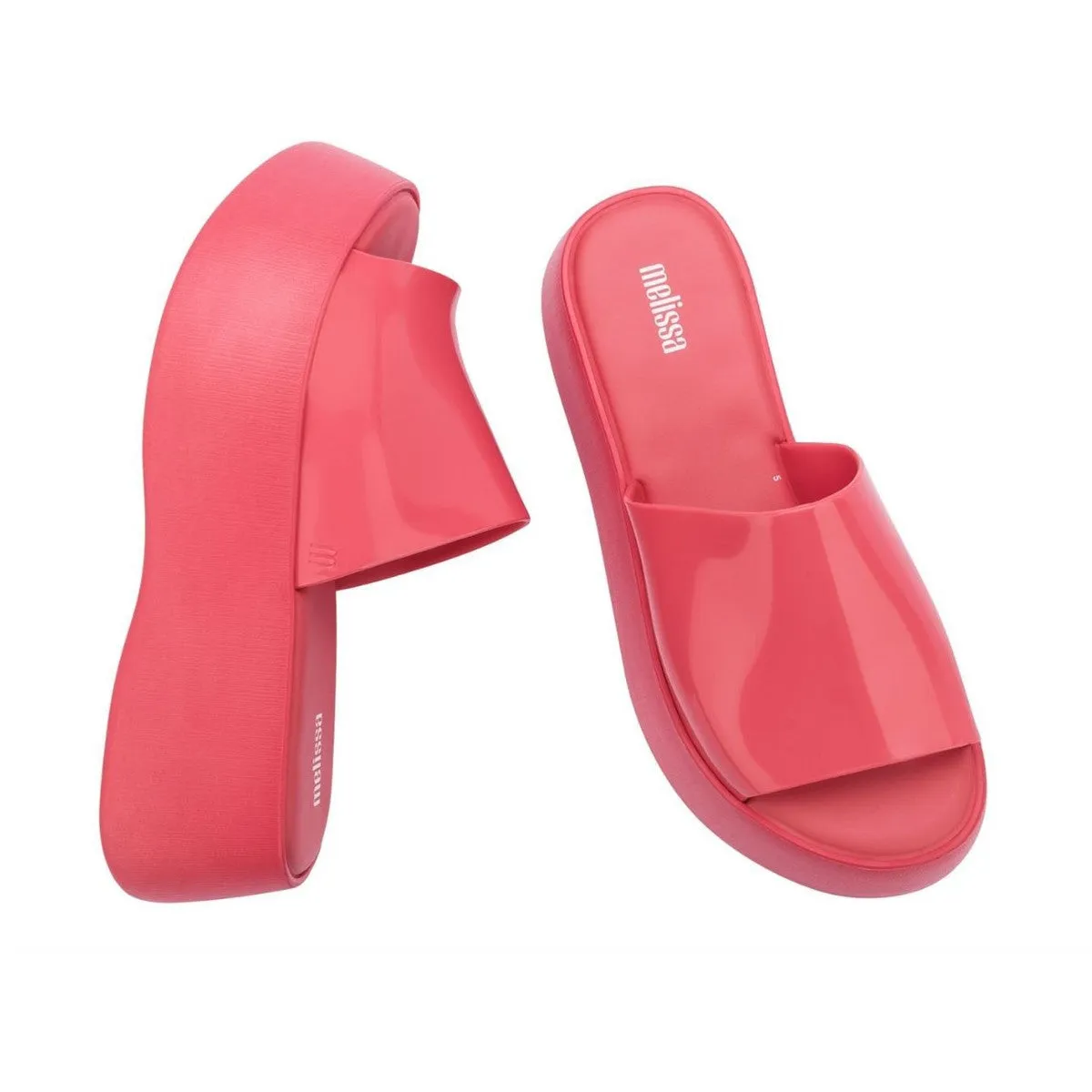 Melissa Becky Platform Slides for Women - Cushioned and Comfortable Chunky Platform Slip-On Sandals with Jelly Upper and Open Toe Design