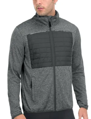 Men's Insulated Full-Zip Running Thermal Hybrid Jacket