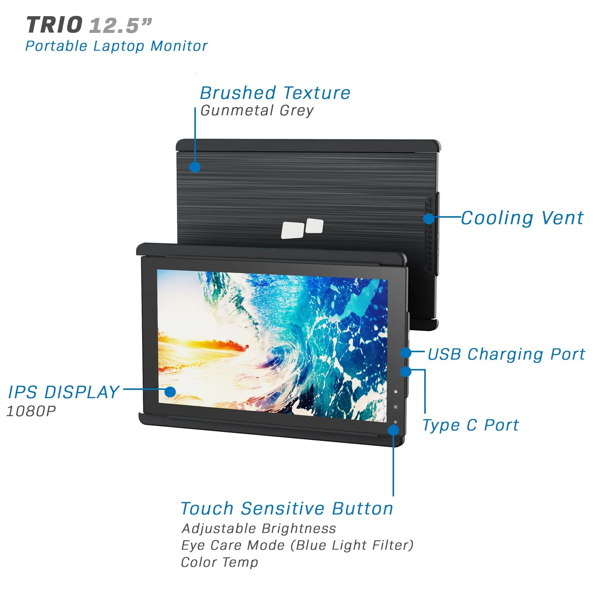 Mobile Pixels TRIO 12.5"Portable Laptop Monitor