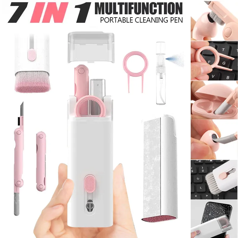 Multifunctional Bluetooth Headset Cleaning Pen Set - Ultimate Keyboard Cleaner and Keycap Puller Kit!